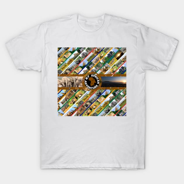 My African Adventure Wildlife Collage T-Shirt by PathblazerStudios